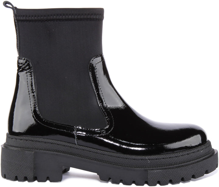 Justinreess England Ankle Boots Claudia Ankle Boots In Black Patent