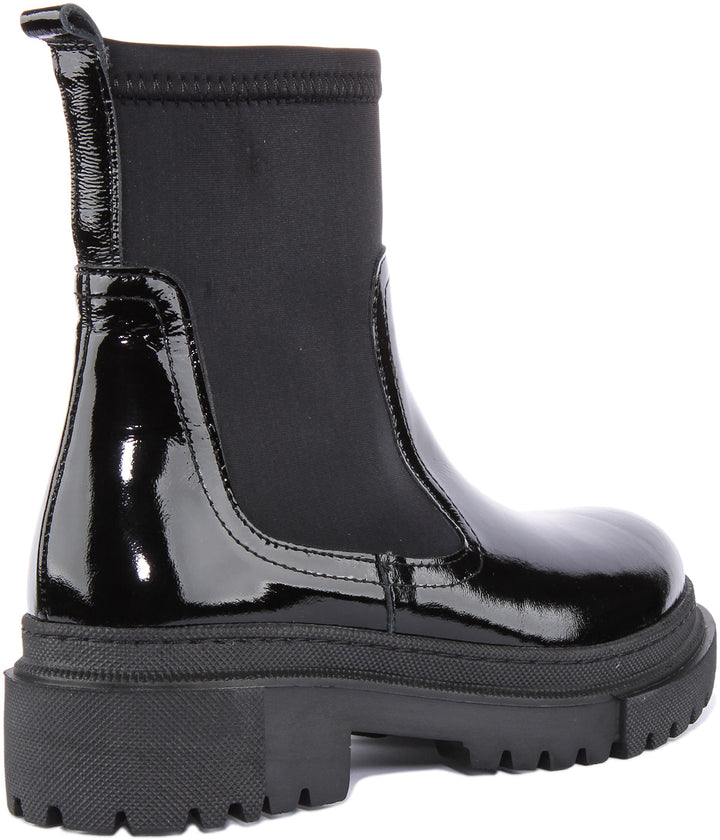 Justinreess England Ankle Boots Claudia Ankle Boots In Black Patent