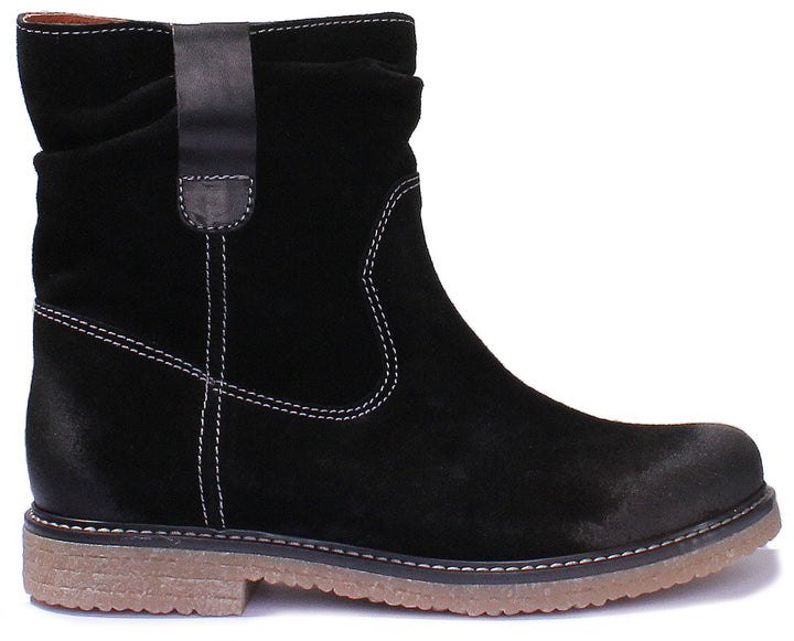 JUSTINREESS ENGLAND Womens Ankle Boots 1000 Pull Up Boot In Black Suede