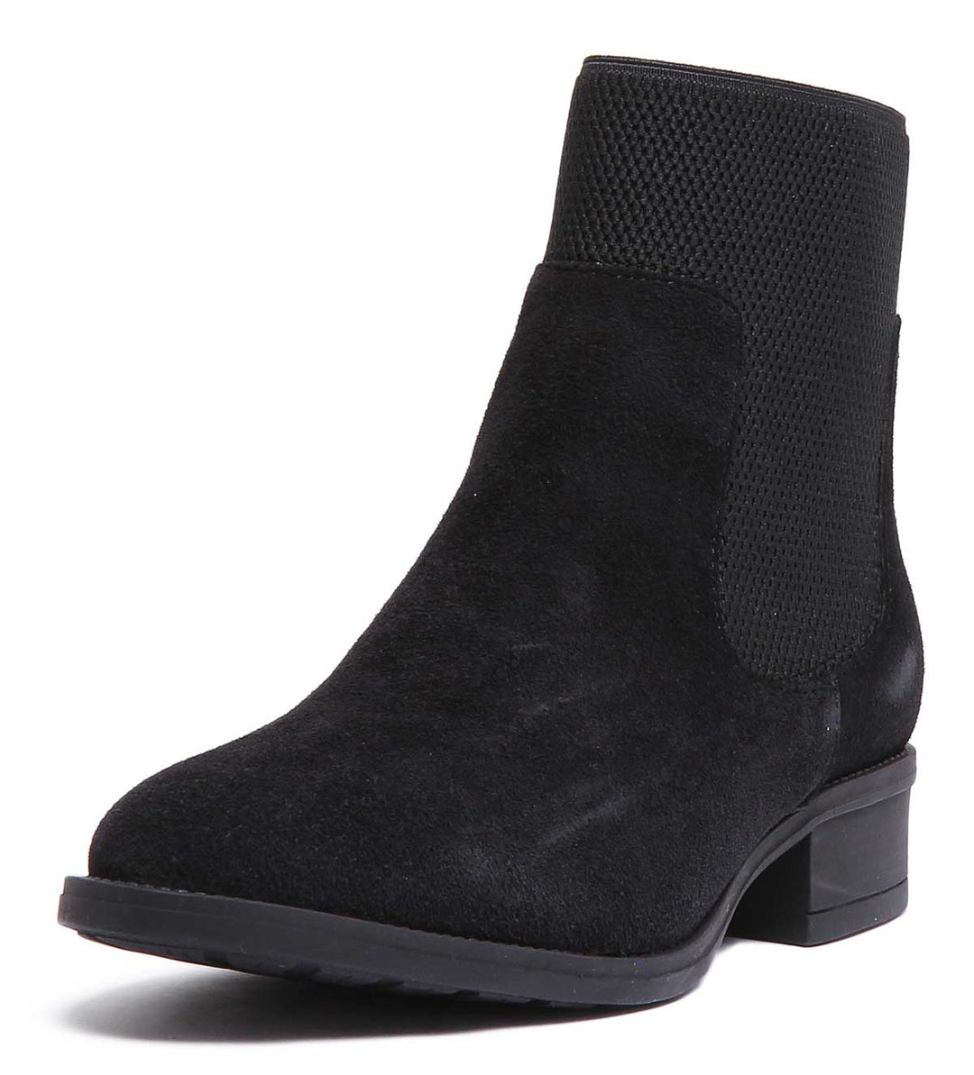 JUSTINREESS ENGLAND Womens Ankle Boots Suzie Slip On Chelsea Boot In Black Suede