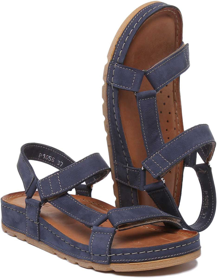 JUSTINREESS ENGLAND Womens Sandals Nikki Leather Strappy Sandal In Blue