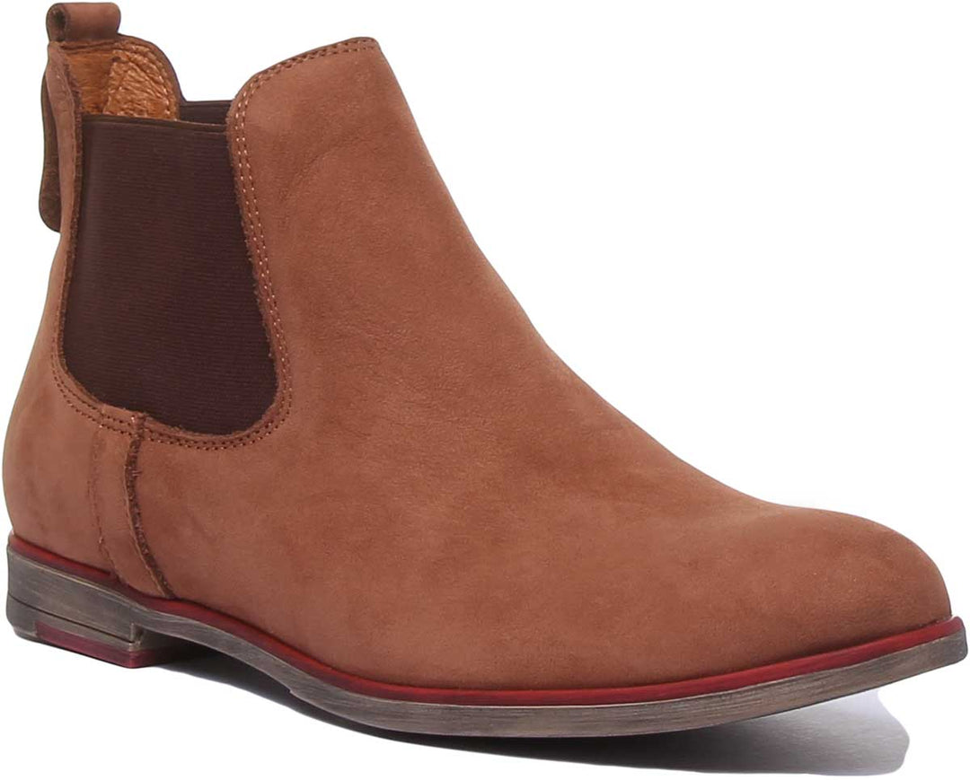 JUSTINREESS ENGLAND Womens Ankle Boots 5800 Suede Chelsea Boot In Brown