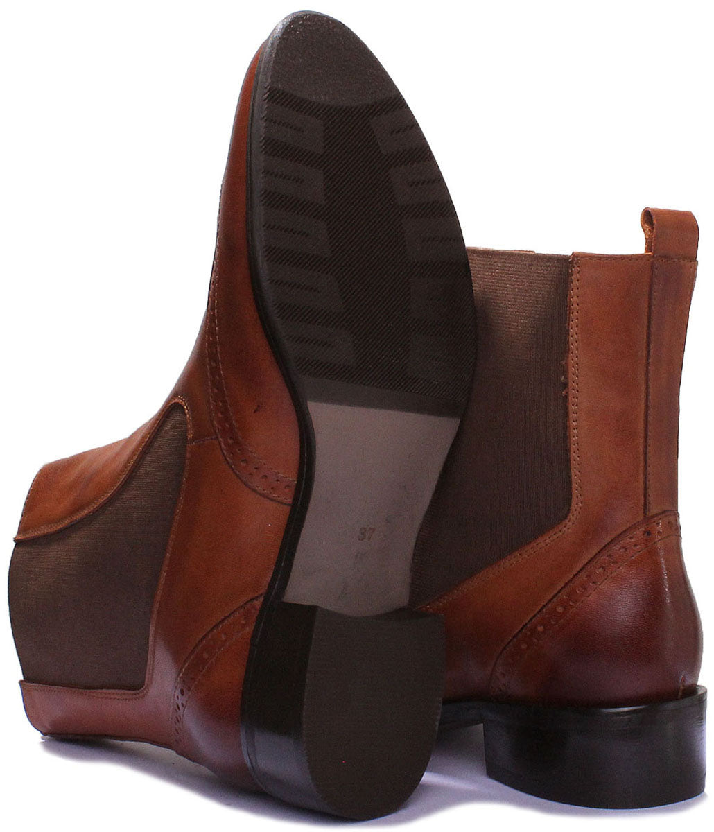 JUSTINREESS ENGLAND Womens Ankle Boots Giana High Chelsea Leather Boot In Brown