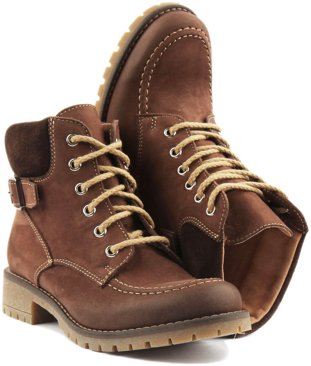 JUSTINREESS ENGLAND Womens Ankle Boots Emma Lace Up Leather Boot In Brown