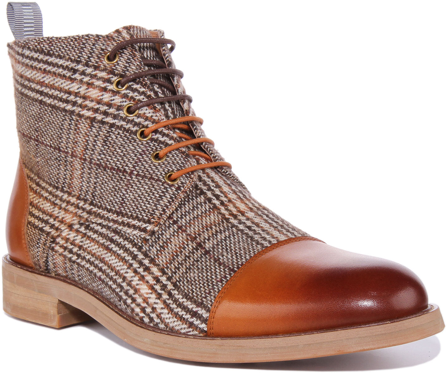 JUSTINREESS ENGLAND Greg In Brown | Check Print Oxford Boots – Justin Reess