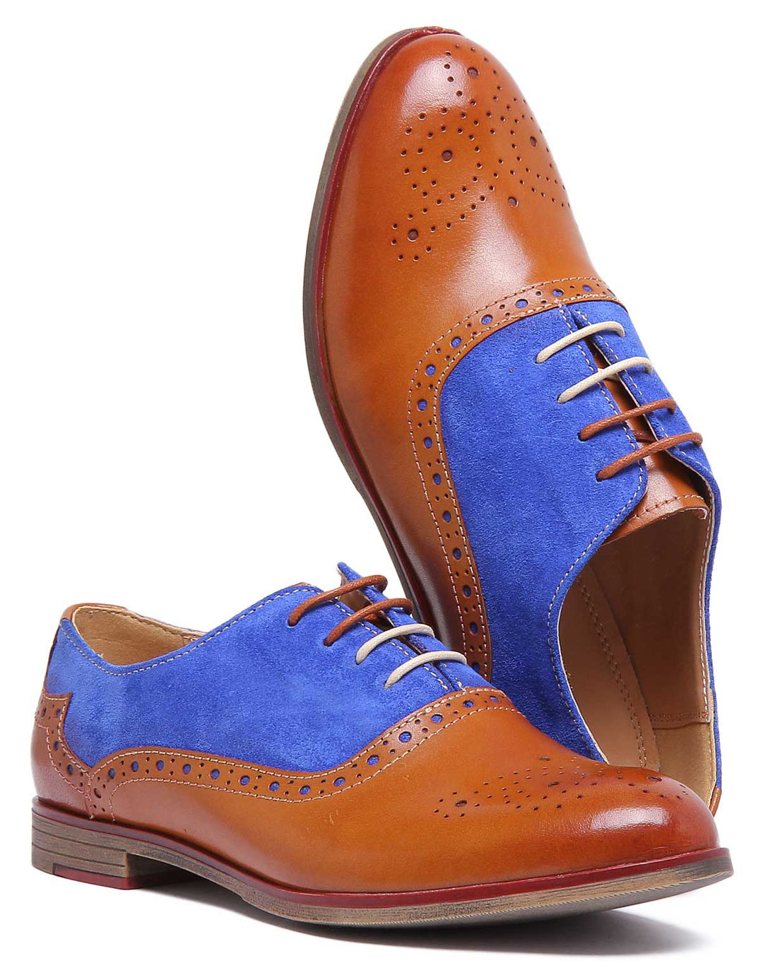 JUSTINREESS ENGLAND Womens Shoes Gwen Two Tone Lace Up Shoe In Brown Blue