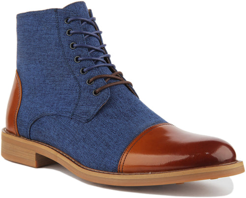 Adam Ankle Boots In Brown Blue