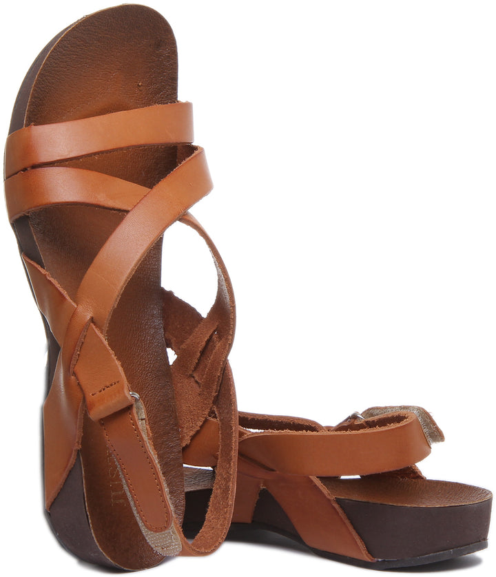 JUSTINREESS ENGLAND Womens Sandals JUSTINREESS ENGLAND 7190 In Brown Tan
