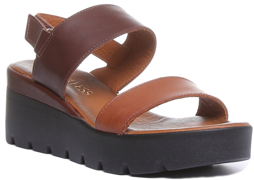 JUSTINREESS ENGLAND Womens Sandals 7300 W Wedgw Sandal In Brown Tan