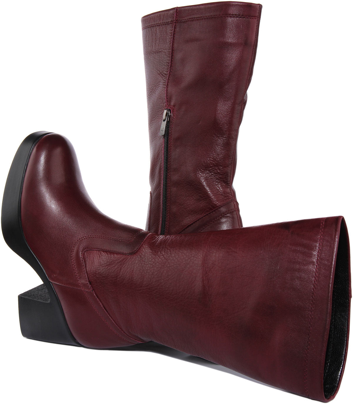 Womens Sloughy Soft Leather Boots in Tan Leather | Platform Sole ...