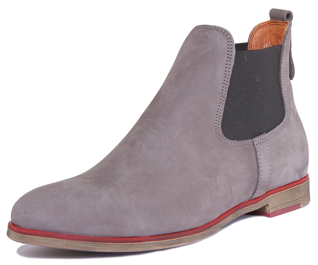JUSTINREESS ENGLAND Womens Ankle Boots 5800 Suede Chelsea Boot In Dark Grey