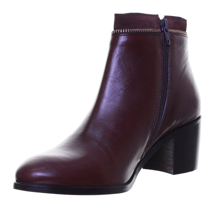 JUSTINREESS ENGLAND Womens Ankle Boots Victoria Leather Ankle Boot With Zip Detail In Dark Brown