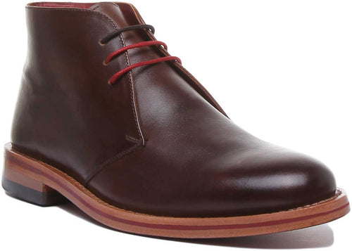 Porter Leather Chukka Boot In Dark Brown