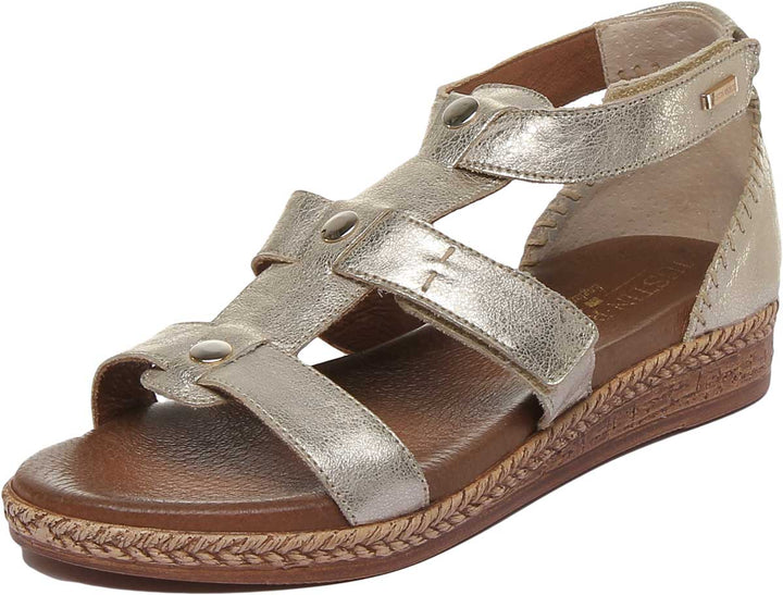JUSTINREESS ENGLAND Womens Sandals 7800 Leather Strappy Sandal In Gold