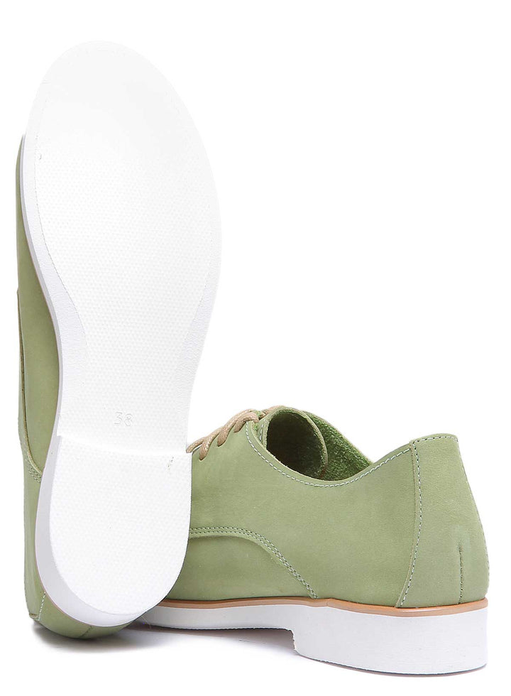 JUSTINREESS ENGLAND Womens Shoes 4000 Lace Up Suede Oxford Shoe In Green