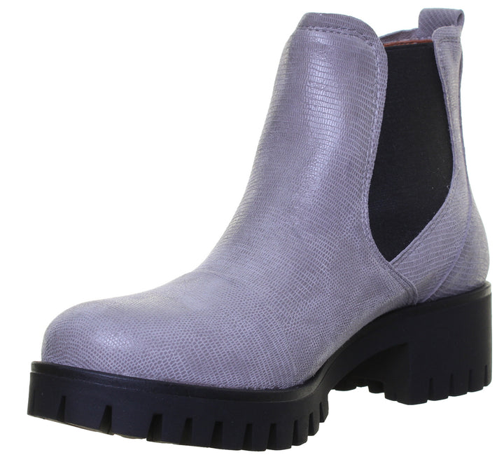 JUSTINREESS ENGLAND Womens Ankle Boots 5200 Boot Rugged Sole Leather Chelsea Boot In Grey