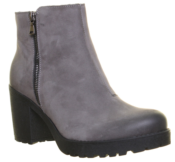 JUSTINREESS ENGLAND Womens Ankle Boots 3000 Suede Boot With Zip On The Side In Grey