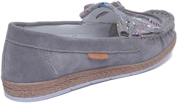 JUSTINREESS ENGLAND Womens Loafers Nala Suede Slip On Loafer In Grey