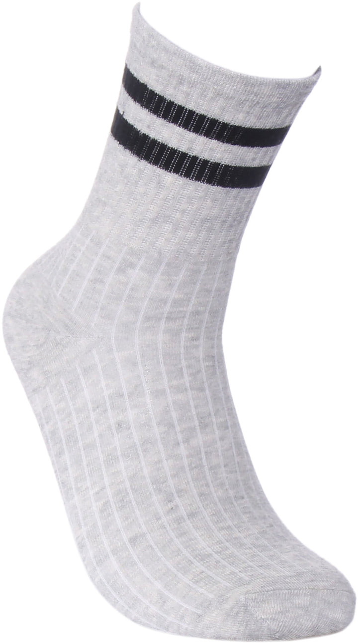 Justinreess England Socks Stripe Socks Socks In Grey