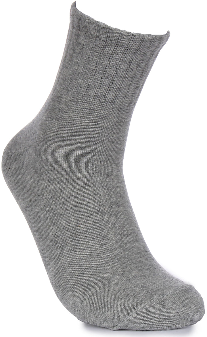 2 Pairs Crew Socks In Grey