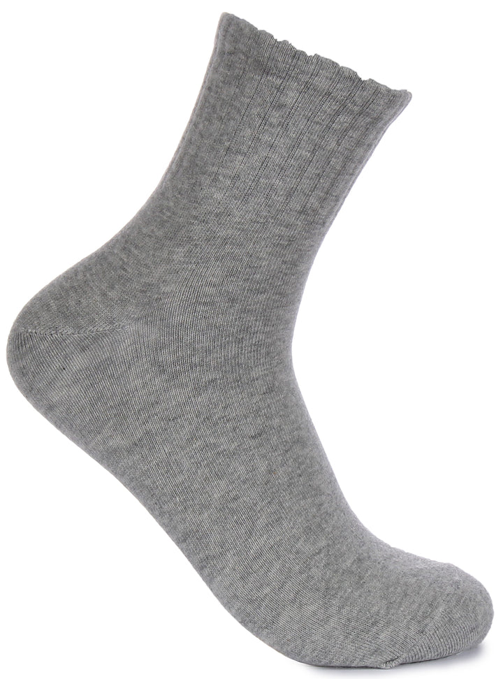 2 Pairs Crew Socks In Grey