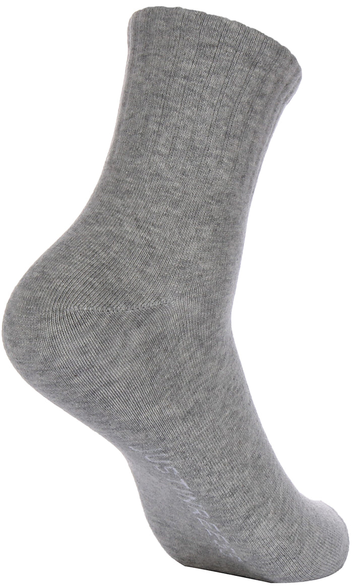 2 Pairs Crew Socks In Grey