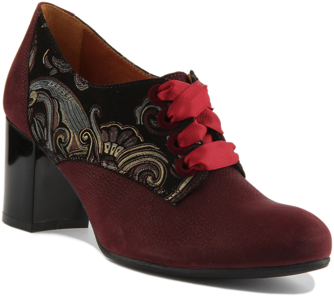Justinreess England Shoes Avalon Lace up Shoes In Maroon