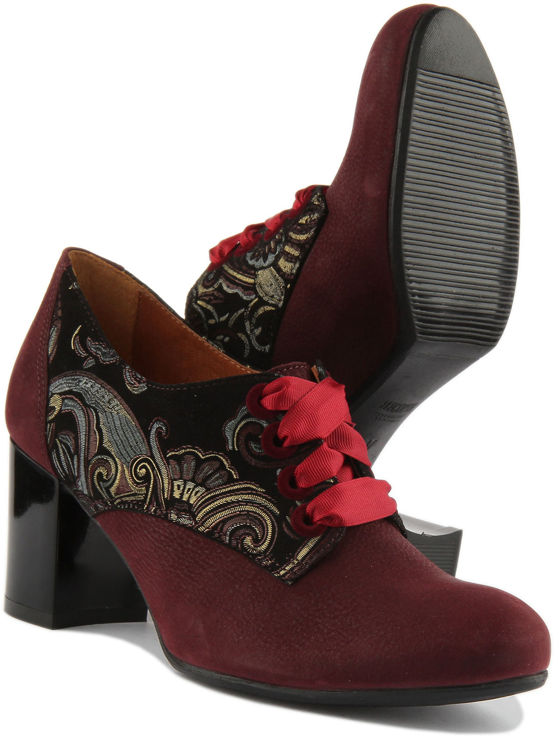 Justinreess England Shoes Avalon Lace up Shoes In Maroon