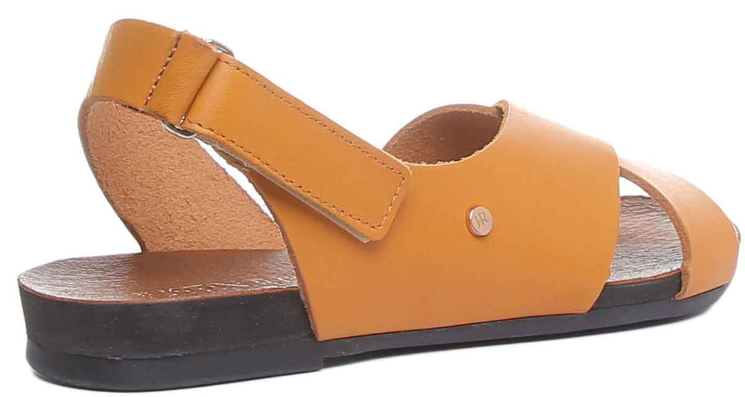 JUSTINREESS ENGLAND Womens Sandals 7600 Leather Buckle Sandal In Mustard