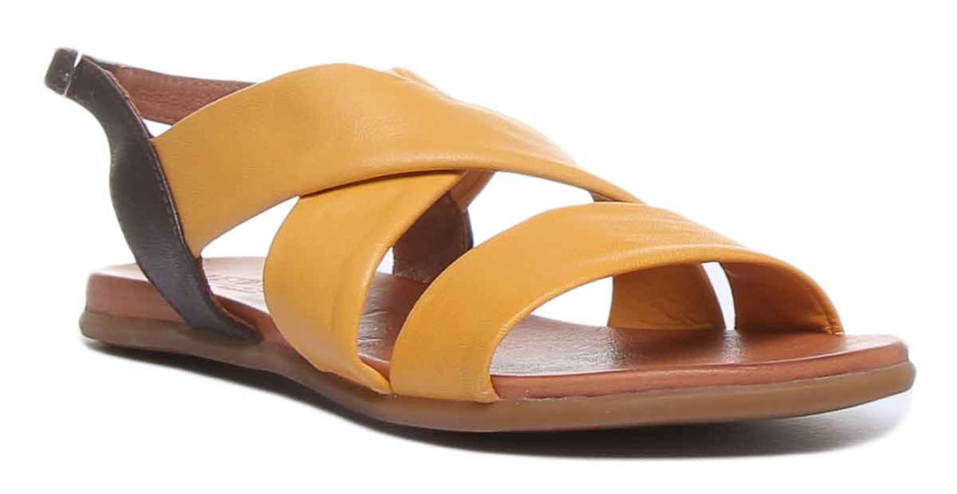 JUSTINREESS ENGLAND Womens Sandals Caroline Strappy Sandal In Mustard