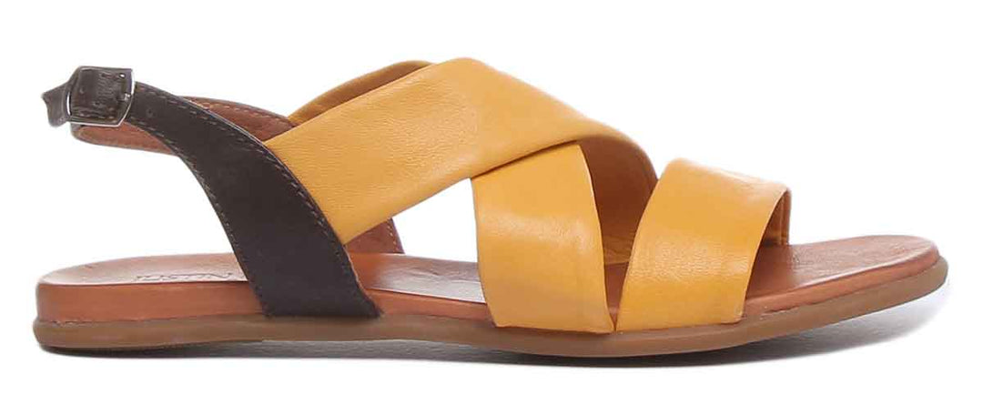 JUSTINREESS ENGLAND Womens Sandals Caroline Strappy Sandal In Mustard