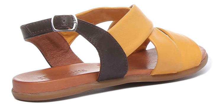 JUSTINREESS ENGLAND Womens Sandals Caroline Strappy Sandal In Mustard