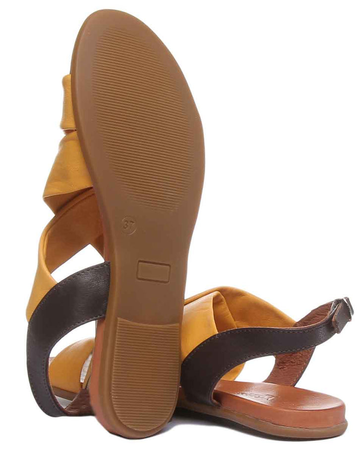 JUSTINREESS ENGLAND Womens Sandals Caroline Strappy Sandal In Mustard