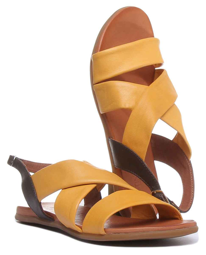 JUSTINREESS ENGLAND Womens Sandals Caroline Strappy Sandal In Mustard