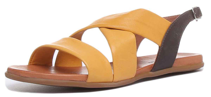 JUSTINREESS ENGLAND Womens Sandals Caroline Strappy Sandal In Mustard