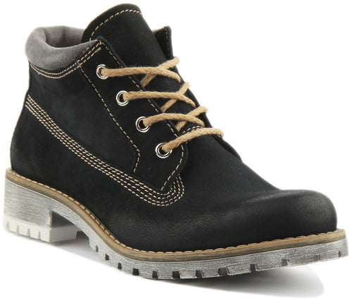Stella Lace Up Hiking Boot In Navy