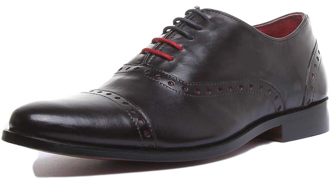 JUSTINREESS ENGLAND Mens Shoes Tristian Leather Oxford Shoe In Navy