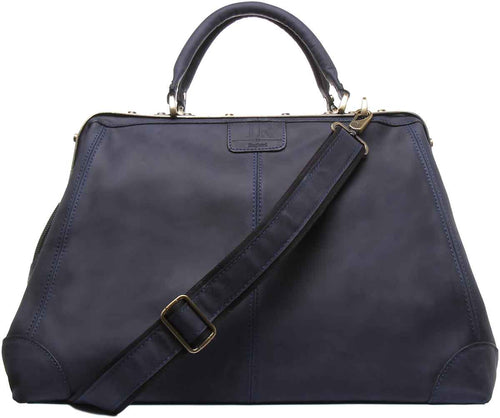 Axel Handle Leather Bag In Navy