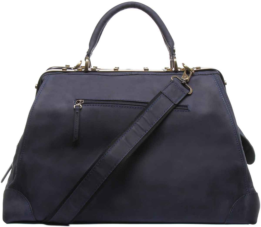 JUSTINREESS ENGLAND Mens Bags Axel Handle Leather Bag In Navy