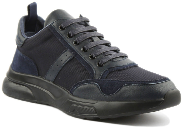 JUSTINREESS ENGLAND Trainers Miles Lace up Smart Casual Trainers in Navy