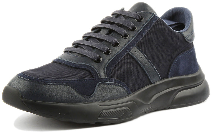 JUSTINREESS ENGLAND Trainers Miles Lace up Smart Casual Trainers in Navy