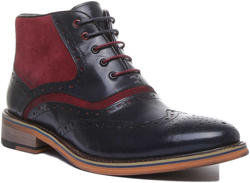 Hawkin Ankle Boots In Navy Bordo