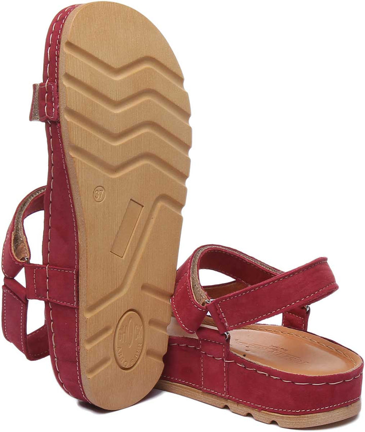 JUSTINREESS ENGLAND Womens Sandals Nikki Leather Strappy Sandal In Red