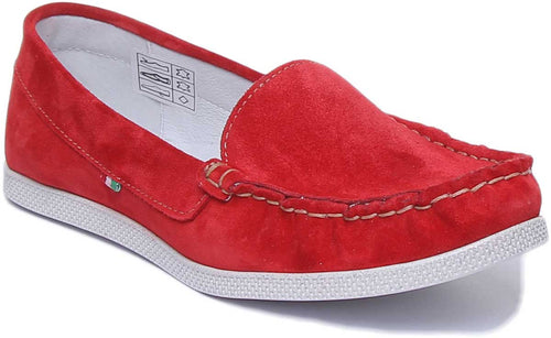 Nita Suede Slip On Shoe In Red