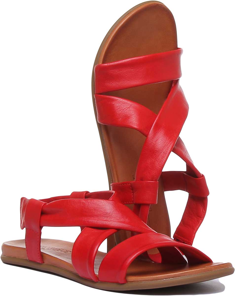 JUSTINREESS ENGLAND Womens Sandals Claire Claire Slingback Leather Sanda In Red