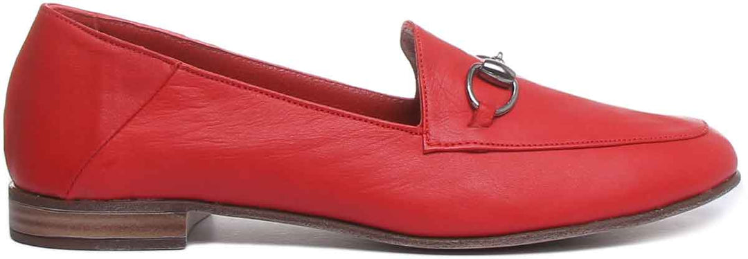 JUSTINREESS ENGLAND Womens Loafers Ariana Slip On Loafer In Red