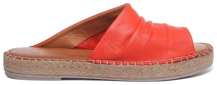JUSTINREESS ENGLAND Womens Sandals Aliyah Slip On Soft Mule In Red