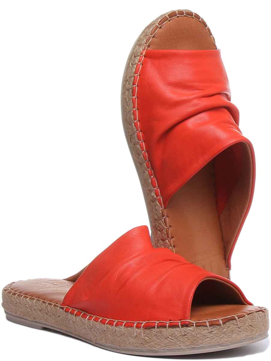 JUSTINREESS ENGLAND Womens Sandals Aliyah Slip On Soft Mule In Red