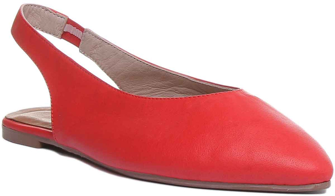 JUSTINREESS ENGLAND Womens Sandals Athena Slip On Shoe With Back Strap In Red