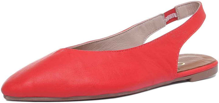 JUSTINREESS ENGLAND Womens Sandals Athena Slip On Shoe With Back Strap In Red